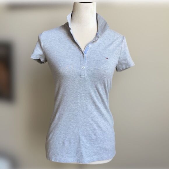 Tommy Hilfiger 2000’s Style Gray Collared Shirt w/ Logo (Size: XXS) - Picture 2 of 16